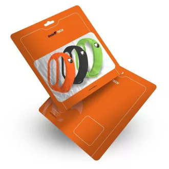 RhinoTech řemínky pro Xiaomi Mi Band 5 (3-pack černá, oranžová, zelená)
