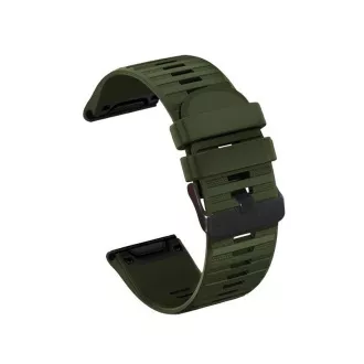 RhinoTech řemínek pro Garmin QuickFit silikonový outdoor 26mm tmavě zelený