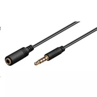 PREMIUMCORD Kabel Jack 3, 5mm 4 pinový M/F 1m pro Apple iPhone, iPad, iPod