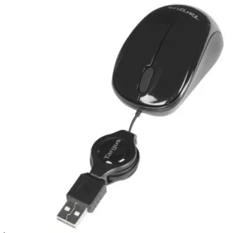 Targus® Compact Blue Trace Retractable Wired Mouse Black