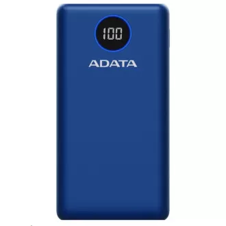 ADATA PowerBank P20000QCD - externí baterie pro mobil/tablet 20000mAh, 2, 1A, modrá (74Wh)