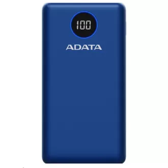 ADATA PowerBank P20000QCD - externí baterie pro mobil/tablet 20000mAh, 2, 1A, modrá (74Wh) ADATA PowerBank P20000QCD - externí baterie pro mobil/tablet 20000mAh, 2, 1A, modrá (74Wh)