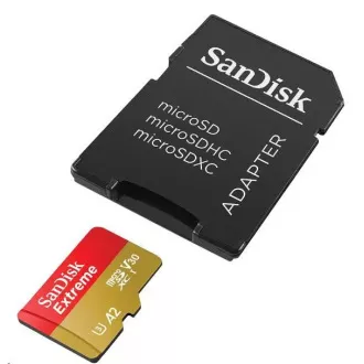 SanDisk micro SDXC karta 256GB Extreme (190 MB/s Class 10, UHS-I U3 V30) + adaptér