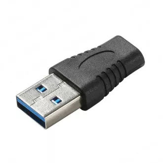 PremiumCord USB redukce USB 3.0 A - USB-C (M/F), černá