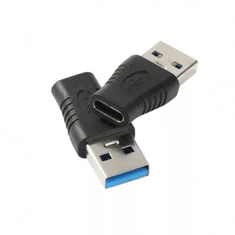 PremiumCord USB redukce USB 3.0 A - USB-C (M/F), černá