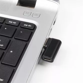 PremiumCord USB redukce USB-C - USB3.0 typ A (F/M), zahnutá 90°