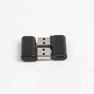 PremiumCord USB redukce USB-C - USB3.0 typ A (F/M), zahnutá 90°