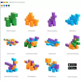 PIXIO Mini Dinos magnetická stavebnice