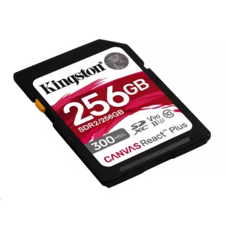 Kingston SDXC karta 256GB Canvas React Plus SDXC UHS-II 300R/260W U3 V90 for Full HD/4K/8K
