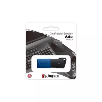 Kingston Flash Disk 64GB USB3.2 Gen 1 DataTraveler Exodia M (Black + Blue)