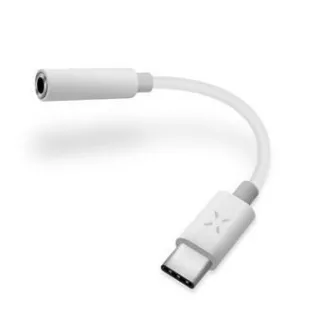 FIXED redukce USB-C na 3, 5 mm jack s DAC chipem, bílá
