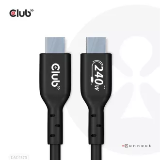 Club3D kabel USB-C, Oboustranný USB-IF Certifikovaný data kabel, Data 480Mb, PD 240W(48V/5A) EPR M/M 2m