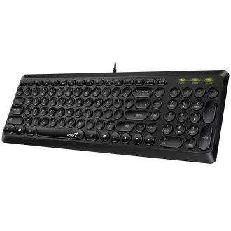 GENIUS klávesnice Slimstar Q200/ Drátová/ USB/ černá/ retro design/ CZ+SK layout
