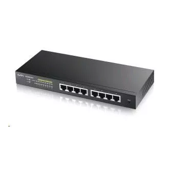 Zyxel GS1900-8HP v3 8-port Desktop Gigabit Web Smart PoE switch: 8x Gigabit metal, IPv6, PoE budget 70W, fanless