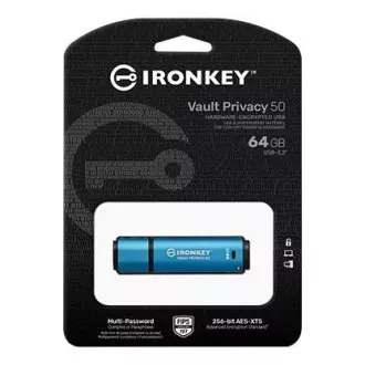 Kingston Flash Disk IronKey 64GB Vault Privacy 50 AES-256 Encrypted, FIPS 197