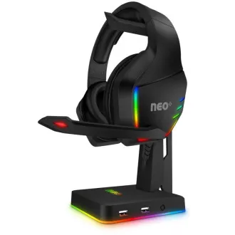 CONNECT IT NEO Stand-It RGB stojánek na sluchátka + USB hub, černá