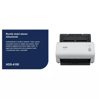 BROTHER skener ADS-4100 DUALSKEN A4 35ppm/70dual 600x600 60ADF USB