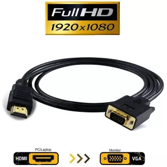 PremiumCord kabel s HDMI na VGA převodníkem, 2m