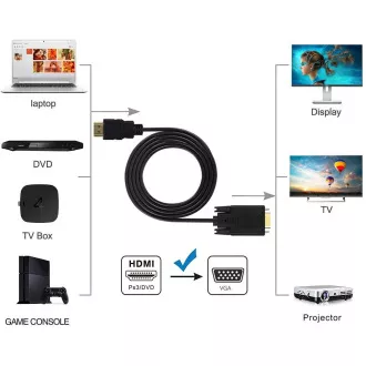 PremiumCord kabel s HDMI na VGA převodníkem, 2m