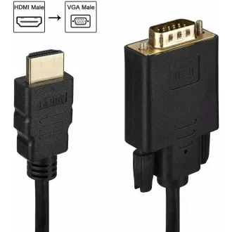 PremiumCord kabel s HDMI na VGA převodníkem, 2m