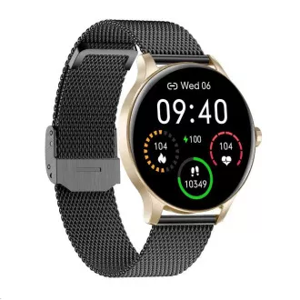 Garett Smartwatch Classy zlato-černá, ocel