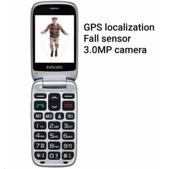 EVOLVEO EasyPhone FP, vyklápěcí mobilní telefon 2.8" pro seniory s nabíjecím stojánkem, červená