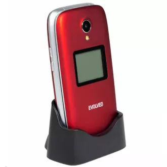 EVOLVEO EasyPhone FP, vyklápěcí mobilní telefon 2.8" pro seniory s nabíjecím stojánkem, červená