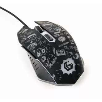 GEMBIRD myš MUS-6B-GRAFIX-01, černá s grafickým potiskem, USB