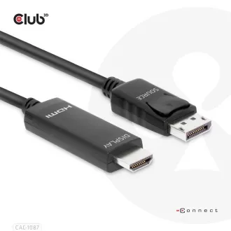 Club3D kabel DP 1.4 na HDMI, 4K120Hz nebo 8K60Hz HDR10, M/M, 3m