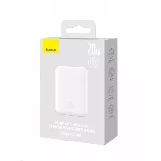 Baseus powerbanka s bezdrátovým nabíjením 6000 mAh (kompatibilní s MagSafe), bílá