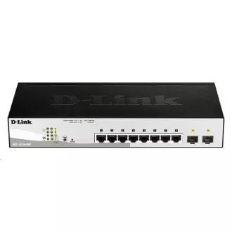 D-Link DGS-1210-08P 10-port Gigabit Smart PoE Switch, 8x GbE PoE+, 2x SFP, PoE 65W, fanless
