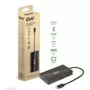 Club3D Dokovací stanice USB-C 7v1, 2xDP, 2xUSB-C, 2xUSB, 1xRJ45, černá