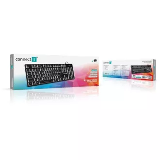 CONNECT IT kancelářská podsvícená klávesnice Chocolate WhiteStar, CZ + SK verze, černá