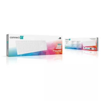 CONNECT IT kancelářská podsvícená klávesnice Chocolate WhiteStar, CZ + SK verze, bílá