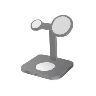COTECi stojan a nabíjecí stanice MagSafe 3v1 AirPods/iPhone/Apple Watch WS-36, šedá