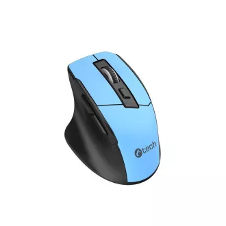 C-TECH myš Ergo WLM-05, bezdrátová, 1600DPI, 6 tlačítek, USB nano receiver, modrá