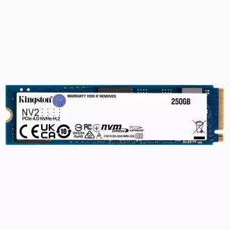 Kingston SSD 250GB NV2 M.2 2280 NVMe™ PCIe Gen (R: 3000MB/s; W:1300MB/s) Kingston SSD 250GB NV2 M.2 2280 NVMe™ PCIe Gen (R: 3000MB/s; W:1300MB/s)