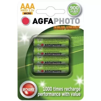 AgfaPhoto nabíjecí NiMH baterie AAA, 900mAh, blistr 4ks