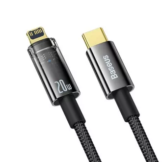 Baseus Explorer Series datový kabel USB-C/Lightning s inteligentním vypnutím 20 W 2m černá