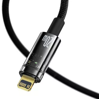 Baseus Explorer Series datový kabel USB-C/Lightning s inteligentním vypnutím 20 W 2m černá