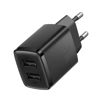 Baseus kompaktní nabíječka 2U 10.5W černá Baseus kompaktní nabíječka 2U 10.5W černá