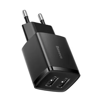 Baseus kompaktní nabíječka 2U 10.5W černá Baseus kompaktní nabíječka 2U 10.5W černá