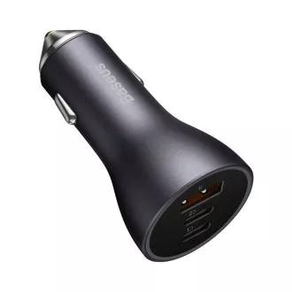 Baseus rychlonabíjecí adaptér do automobilu 2*USB-C + USB-A 65W tmavě šedá
