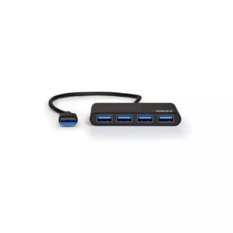 PORT HUB USB-A, 4x USB-A 3.0, černá