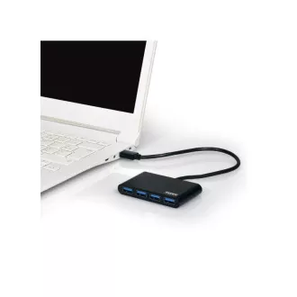 PORT HUB USB-A, 4x USB-A 3.0, černá
