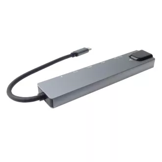 PremiumCord Adaptér USB-C na HDMI + USB3.0 + USB2.0 + PD + SD/TF + RJ45