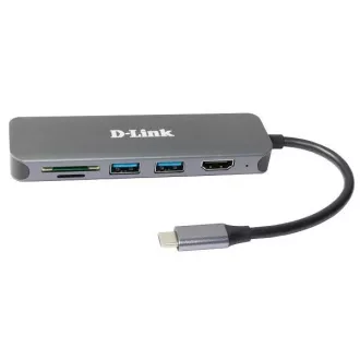 D-Link DUB-2327 USB-C Hub with HDMI and SD/microSD Card Reader, 2x USB3.0, mini docking station