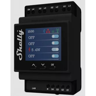 Shelly Pro 4PM, 4násobný spínací modul na DIN lištu, WiFi