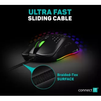 CONNECT IT BATTLE AIR 2 profesionální optická herní myš + SW, 12800 DPI, černá