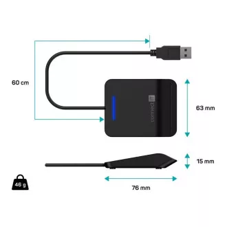 CONNECT IT USB čtečka eObčanek a čipových karet, černá